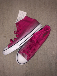 Pink Glitter Converse Shoes