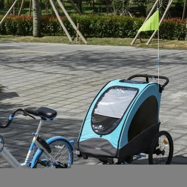 Child Bike Trailer 3 In1 Foldable Jogger 2-Seater in Strollers, Carriers & Car Seats in Markham / York Region - Image 10