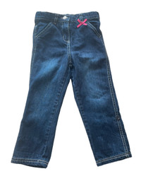 Gagou Tagou girls’ 3T Blue Jeans with pink bow 100% cotton