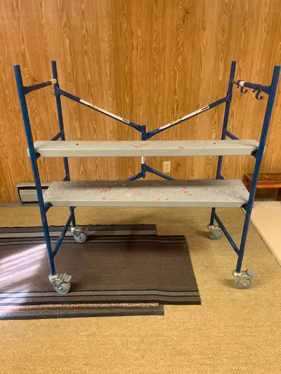 Folded dimensions 61/4" x 21" x50". Load capacity 500 pounds, 250 pounds per plank. Folds up flat, s...