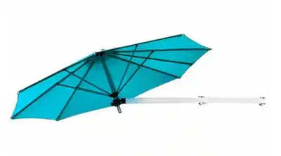 8 ft. Aluminum Wall-Mounted Tilt Drape Patio Umbrella in Turquoi, View more