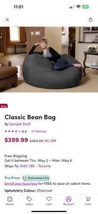 Large bean bag 