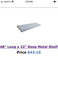 Lozier shelving 48” long 22” deep metal shelving units