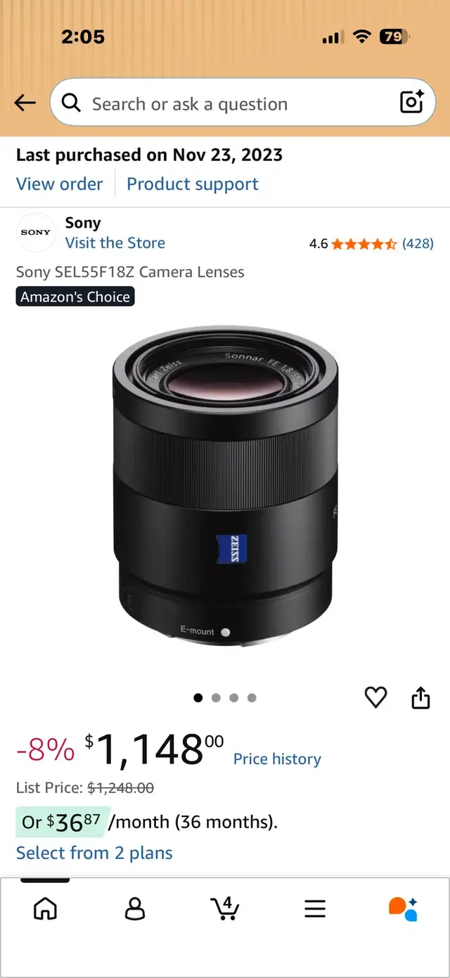 Sony Zeiss 55mm f1.8 Lens