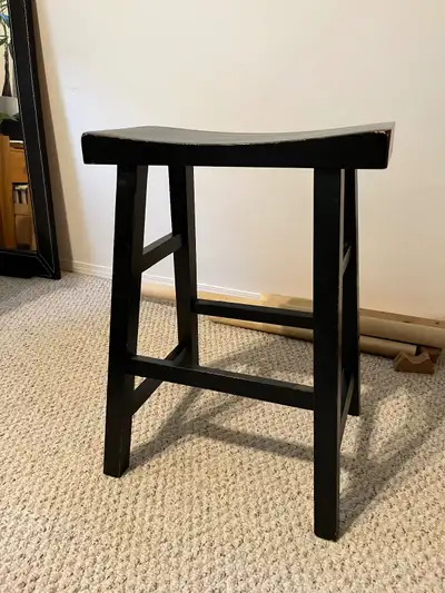 Wood stool black, View more