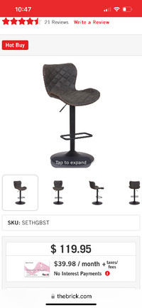 3 Seth adjustable bar stools -grey
