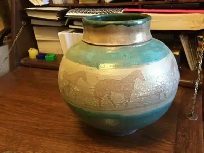 Smoke Fired Vase (Raku), View more