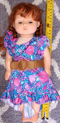 Girl Doll with Brown Hair, Gravity Eyes and outfits as pictured