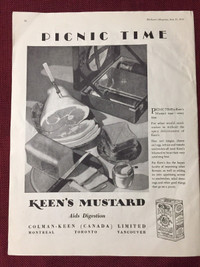 1930 Keen’s Mustard Original Ad