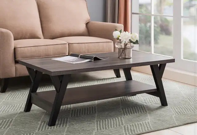 Modern Grey Wood Coffee and End Table Set 3 Piece  in Coffee Tables in Ottawa - Image 4