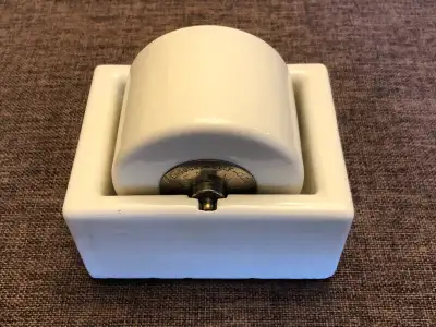 Vtg Large Porcelain Moistener Stamp & Envelope Wet Roller Wheel, View more
