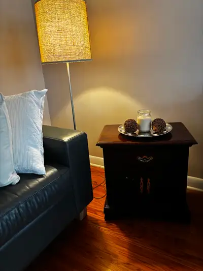 Two Solid Wood Nightstands/End Tables, View more