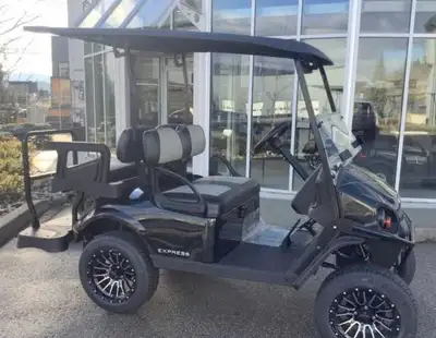 2025 EZGO S4 Express—gas-powered PTV ( personal transportation vehicle ). Gas-powered engine with ho...