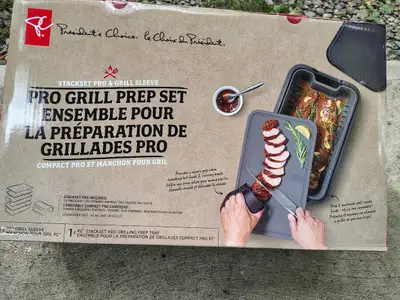 Includes marinade tray and removeable strainer; cutting board; grill sleeve for slicing and serving/...