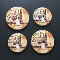 Stove Burner Covers Set of 4 Wine and Grapes