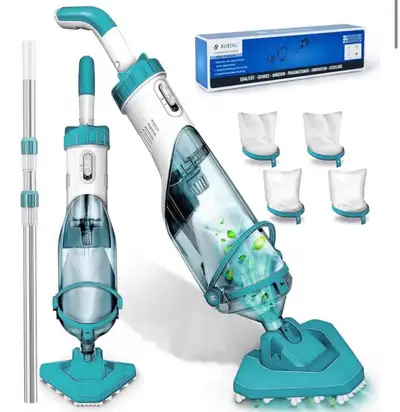 Keep your oasis sparkling clean with this brand-new FOTING Cordless Pool Vacuum, designed for effici...