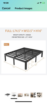 Metal bed frame full size 