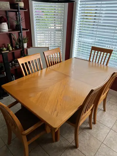 Dining table and chairs, View more