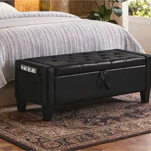 Storage Ottoman Bench with Safety Hinge, Upholstered Entryway , View more