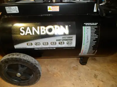 Sanborn portable 20 gallon compressor, View more