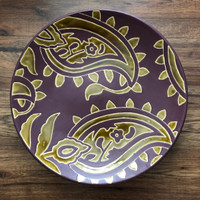 2 New Large decorative platters bowls paisley design