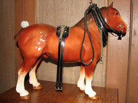 Vtg XLarge Melba Ware Draft Heavy Horse in Harness Figurine