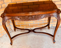 Uniquely carved console table or desk