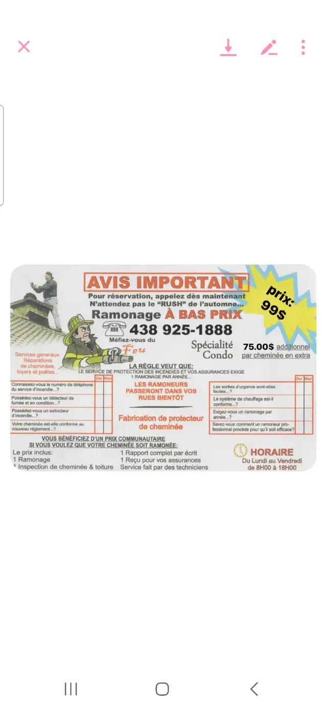 AVIS IMPORTANT. RAMONAGE A BAS PRIX. in Heating, Ventilation & Air Conditioning in Laval / North Shore - Image 3