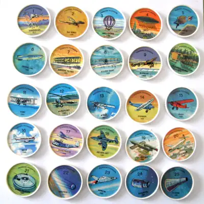 JETONS D AVIATION VINTAGE JELL0/HOSTESS AIRPLANE COINS c.1960s, View more