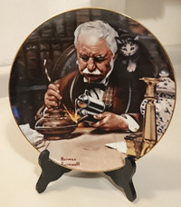 Vintage Rare Norman Rockwell  Using a "Blowlamp Painting" Plate