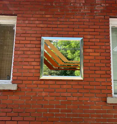 Large 1970s space age pop op art mirror Miroir retro, View more