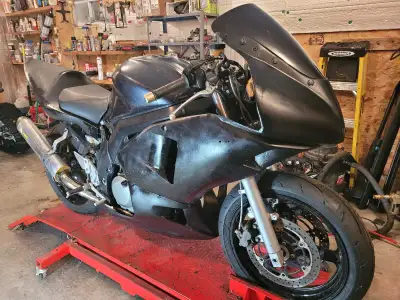 2008 sv track project with ownership. New steering head bearings, wheel bearings, steel braided brak...