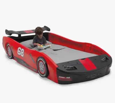 Delta Children Turbo Race Car Twin Bed, Red, View more