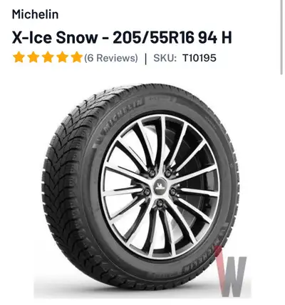 4 x MICHELIN X-ICE SNOW 205/55R16 94H XL 4 x C-Wheels 16 in. SATURN Alloy Wheel - CW081489 Bought at...