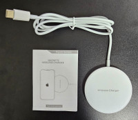 Magnetic Wireless Fast Charger USB-C 15W Compatible with Qi Std