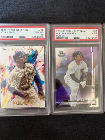 2015 ITG CHL Draft Connor McDavid 10 2020 Topps Inception Kyle Lewis PSA 10 2019 Bowman Platinum Gle...