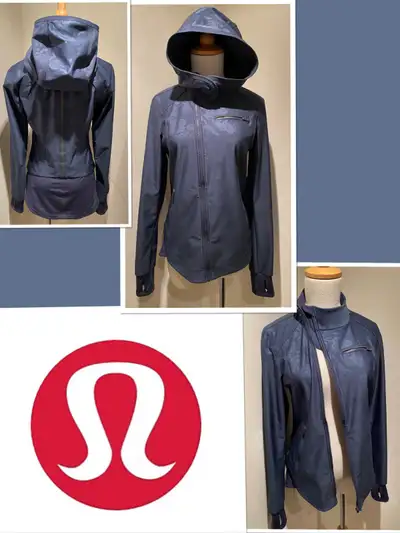 ⭐️NEW lululemon navy blue patterned jacket with removable hood, View more