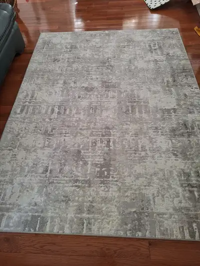 hometrends Grey Crosshatched Area Rug, 5'3" x 7', View more