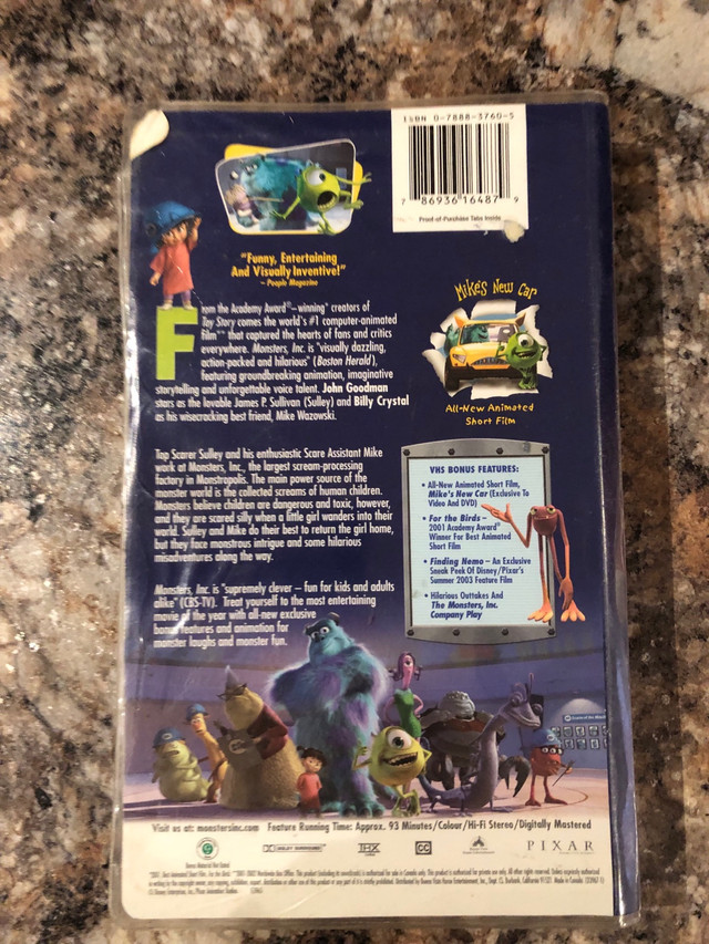 Monsters, INC on vhs, Blue Edition in CDs, DVDs & Blu-ray in City of Toronto - Image 2
