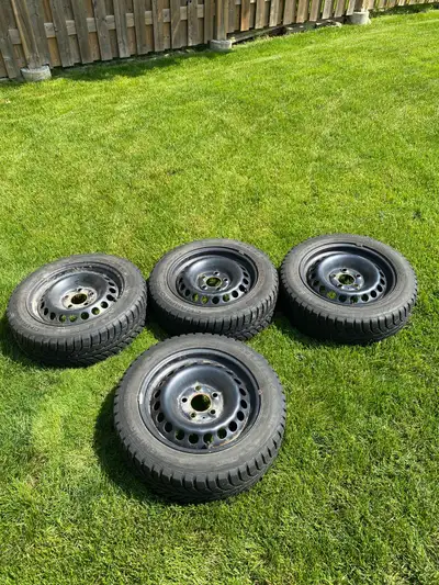 Champiro ice pro snow tires and rims. Came off a 2011 bmw 328XI. Size is 205/55R16