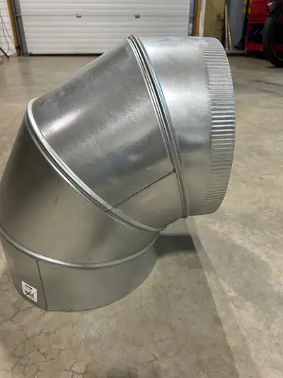 Galvanized 90 degree elbow, 26 gauge, 14”, View more