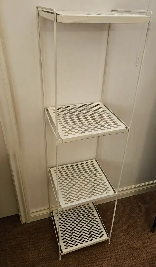 MCM WHITE 4 TIER SHELF MESH RETRO DISPLAY PLANT STAND BOOK SHELF in Bookcases & Shelving Units in City of Toronto - Image 5