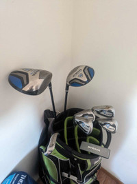 Set of left handed golf clubs