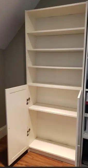 White Billy with shelves and doors, View more