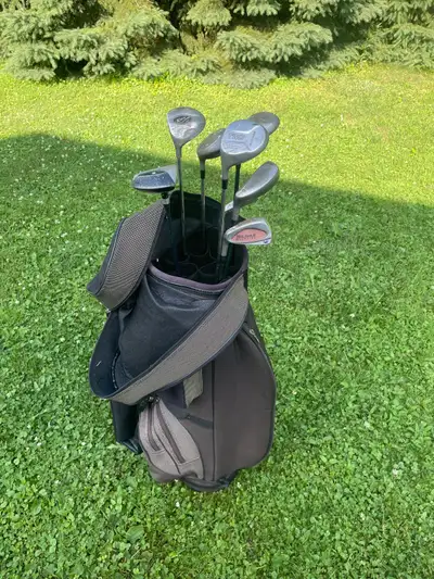 Bag in decent condition. Clubs rough condition. all left handed but the sand wedge is right handed.