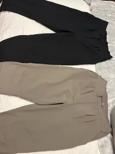 3 pairs of ladies Lululemon pants, in very good condition no rips, size 10 They feature a comfortabl...