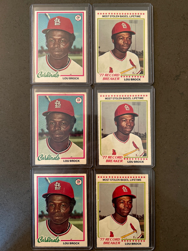 1978 Lou Brock Baseball Cards in Arts & Collectibles in Markham / York Region