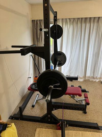 SQUAT RACK WEIGHTS & BENCH ALL INCLUDED 