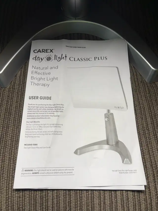 Brand new Carex Day-Light Classic Plus Bright Light Therapy Lamp in Indoor Lighting & Fans in London - Image 9