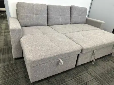 New In Box Pull Out Sofa Bed Storage in Chaise with Free Deliver, View more